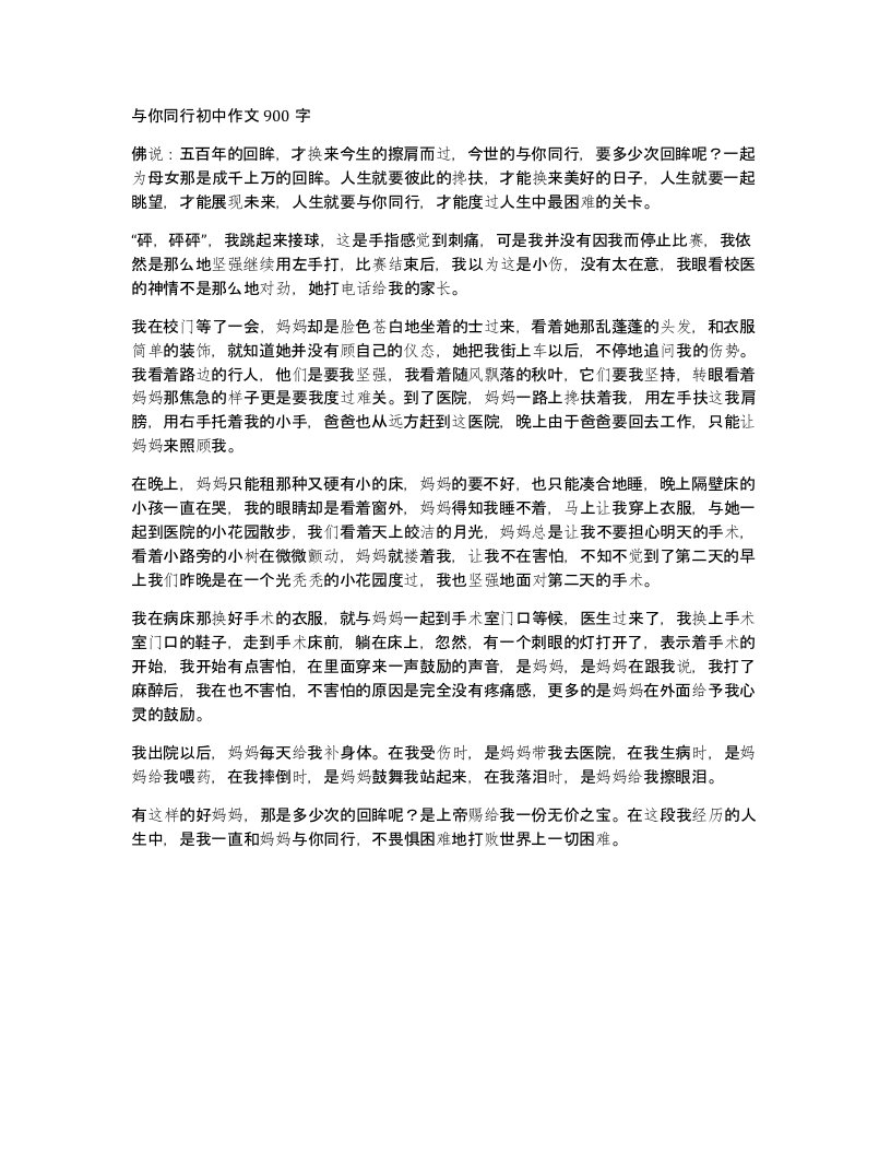 与你同行初中作文900字