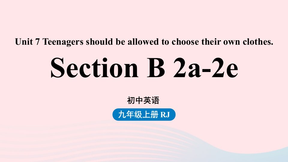 人教英语九年级上Unit7第五课时SectionB2a-2e