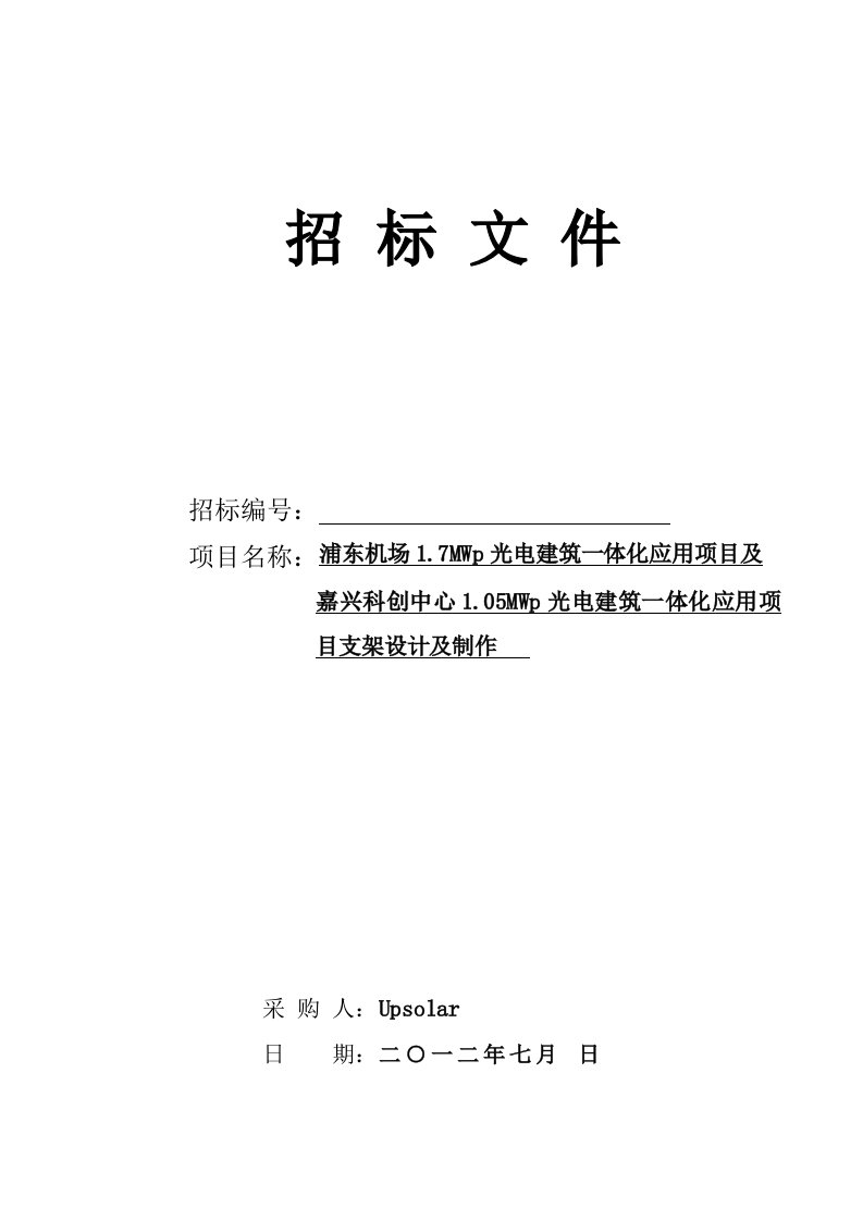 太阳能光伏电站招标文件支架商务