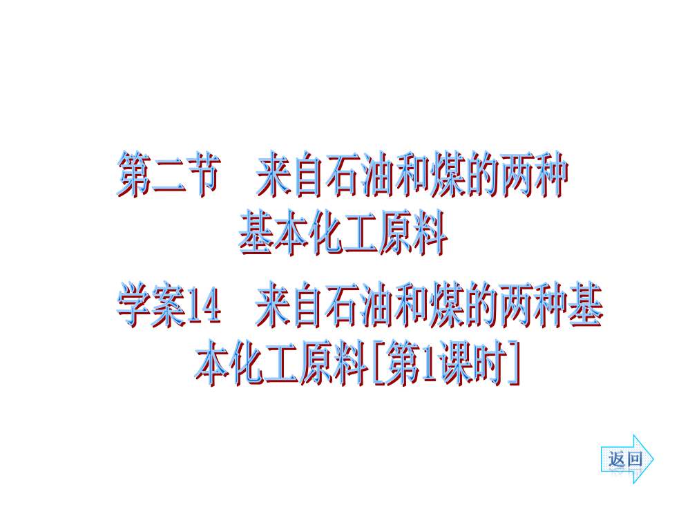 第三章　有机化合物第二节来自石油和煤的两种基本化工原料（1）