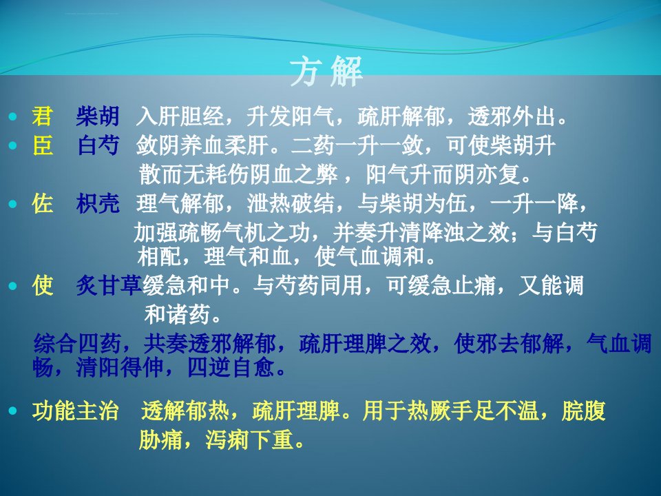 四逆散药理及临床应用ppt课件