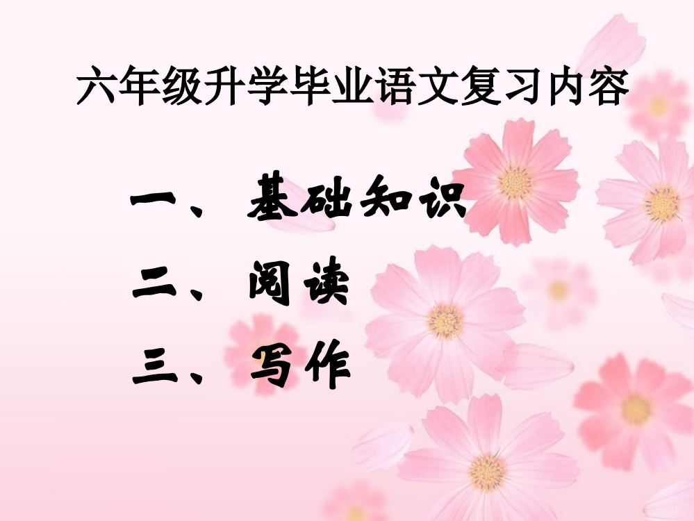 小学六年级语文毕业总复习市公开课获奖课件省名师示范课获奖课件