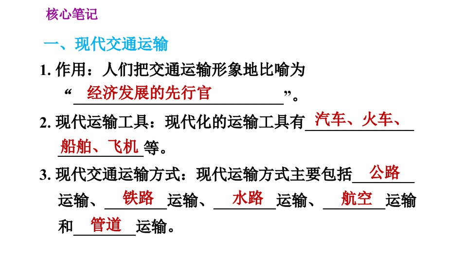 人教版八年级上册地理习题课件第4章4.1.1交通运输