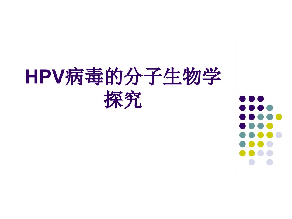 HPV病毒的分子生物学探究课件