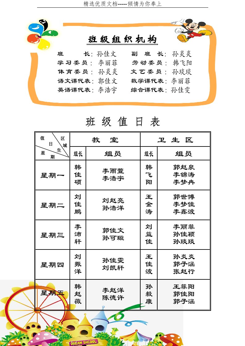 小学班级学校级组织机构(共1页)