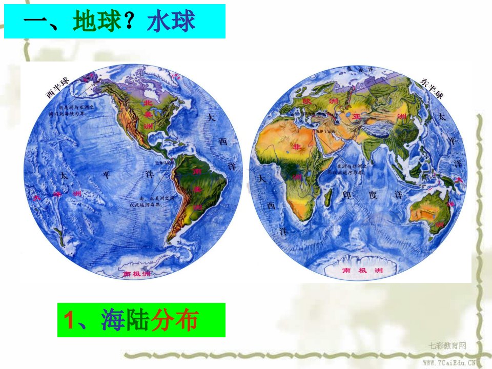 地理人教版七年级上册2.1大洲和大洋ppt课件