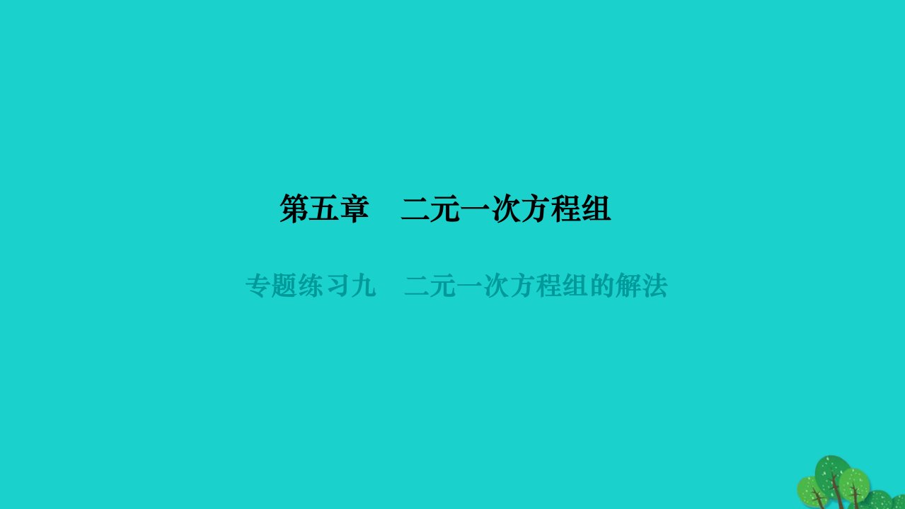 2022八年级数学上册第五章二元一次方程组专题练习九二元一次方程组的解法作业课件新版北师大版