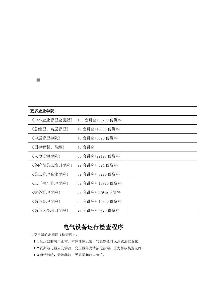 电气设备运行检查程序介绍