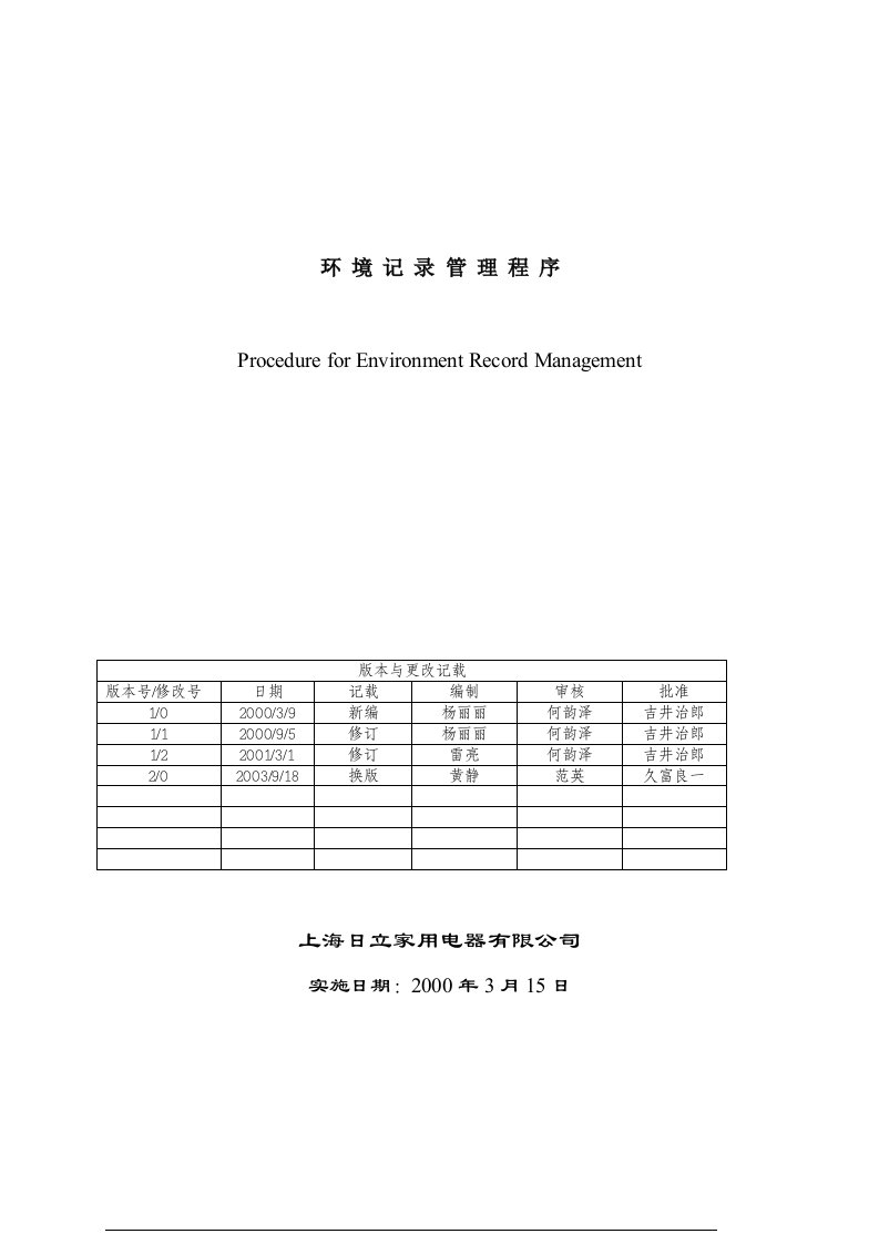 环境记录管理程序