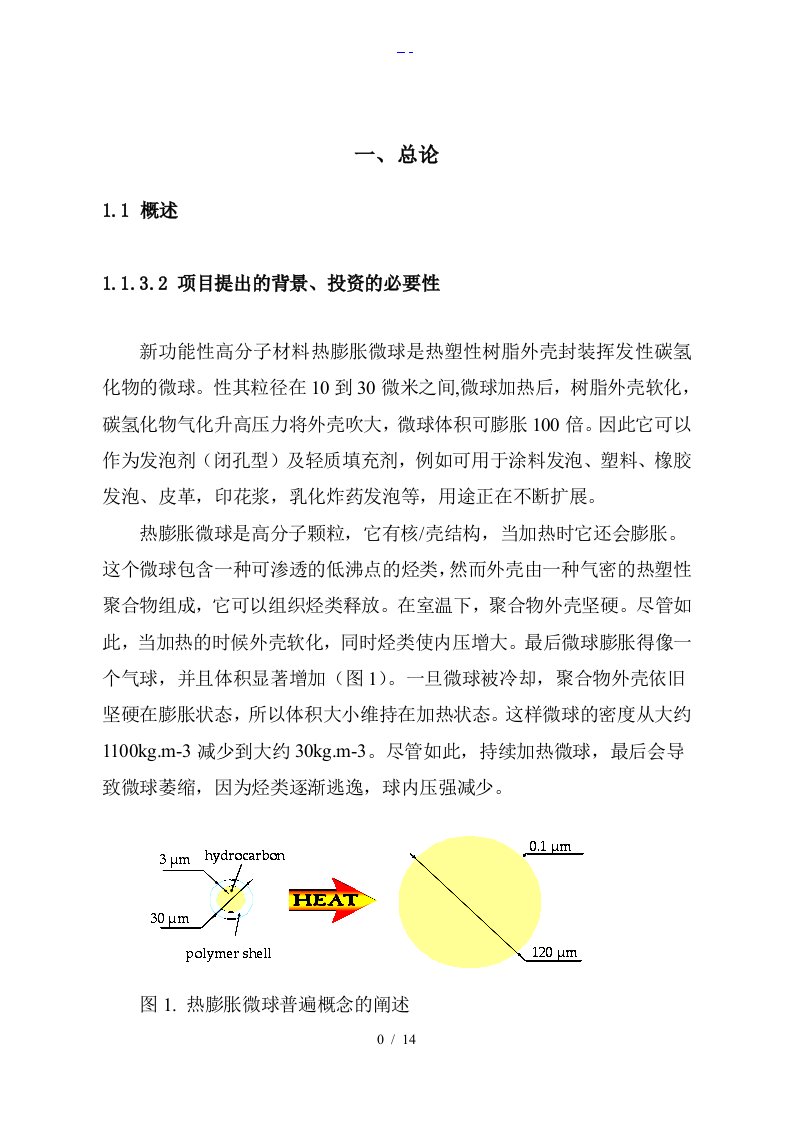 可膨胀发泡微球可研报告