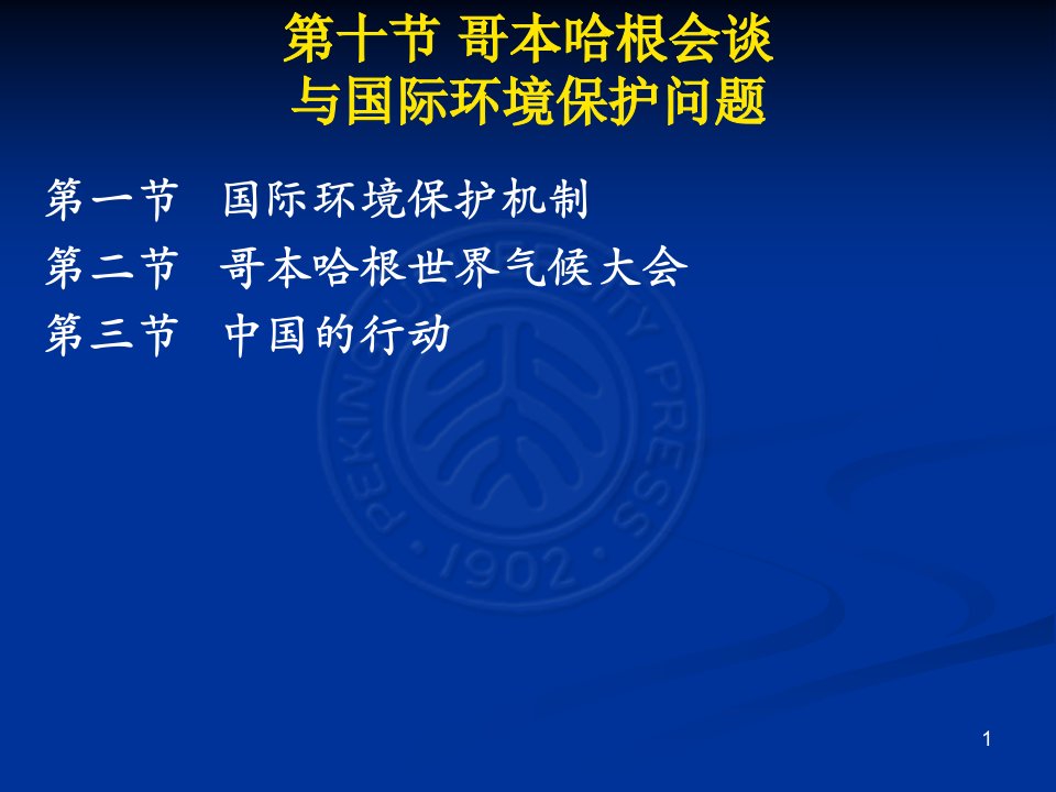 《国际问题与法律》课件10——哥本哈根会谈与国际环境保护问题