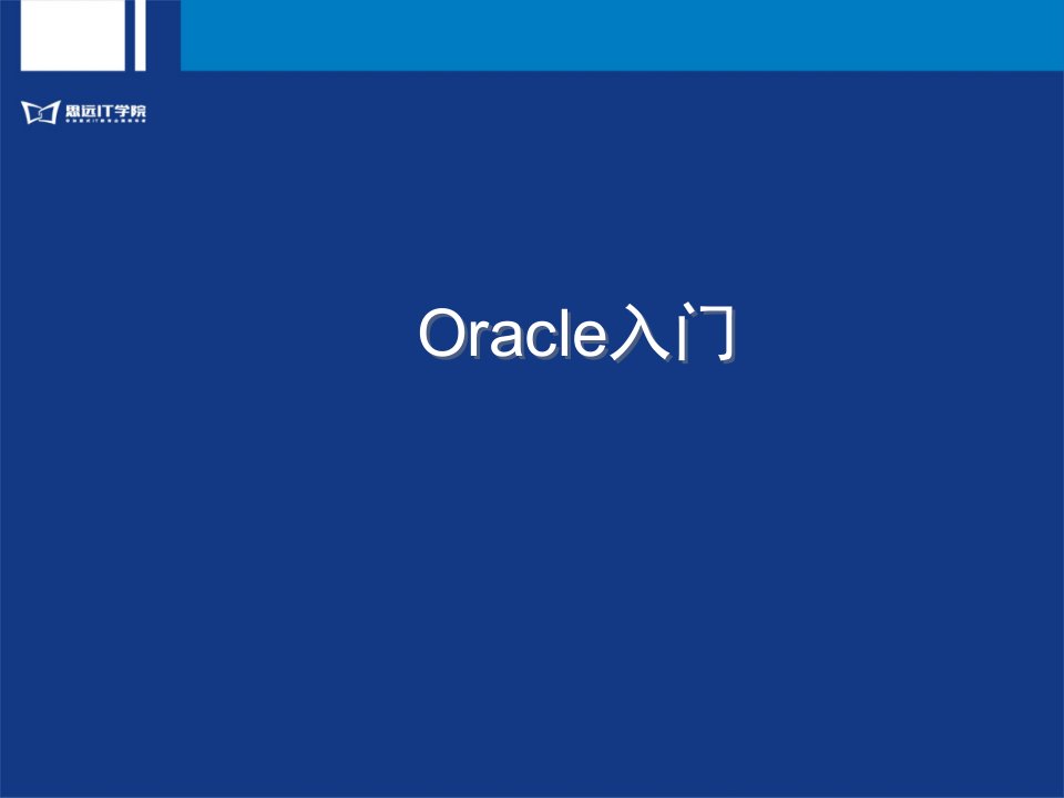 ORACLE体系结构与开发工具