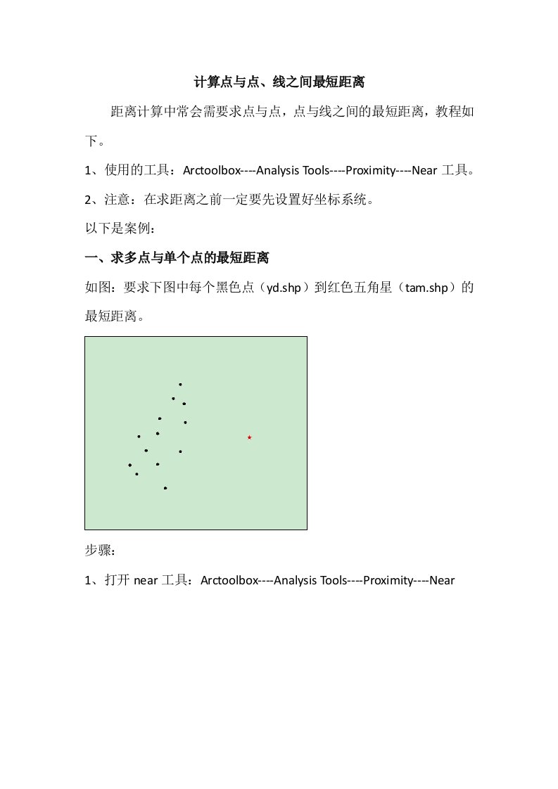 arcgis中求点与点、点与线之间的最短距离