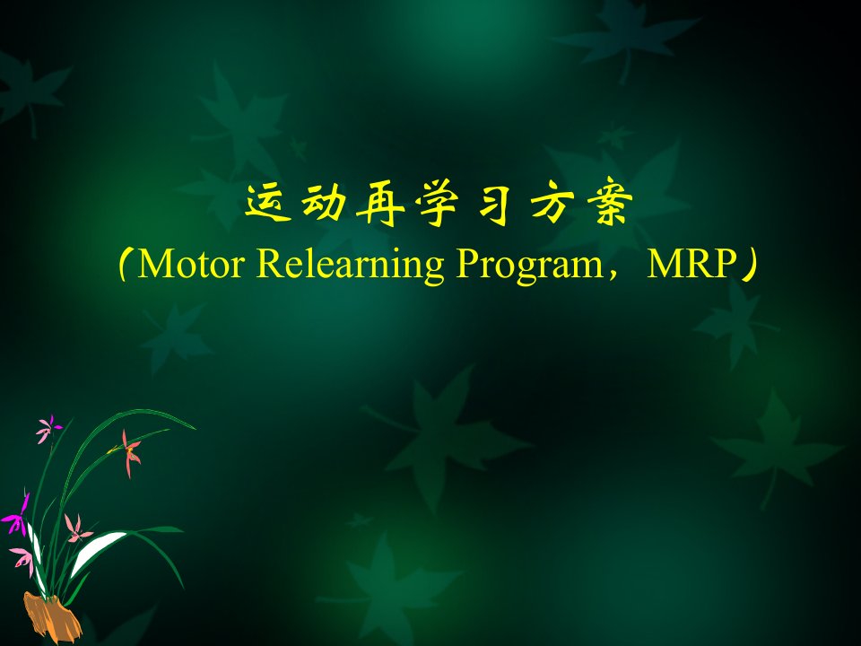 运动再学习MRP[1]