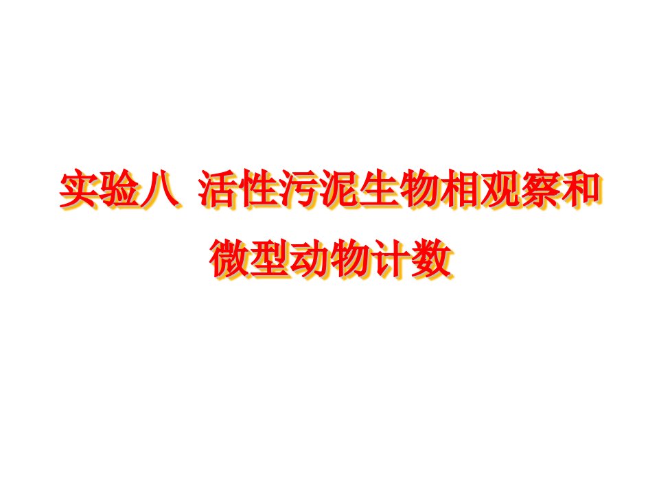 实验八活性污泥生物相观察和微型动物计数