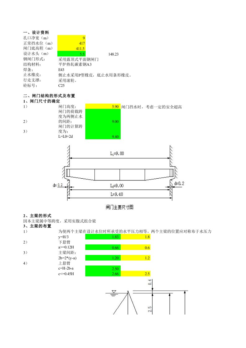 钢闸门设计