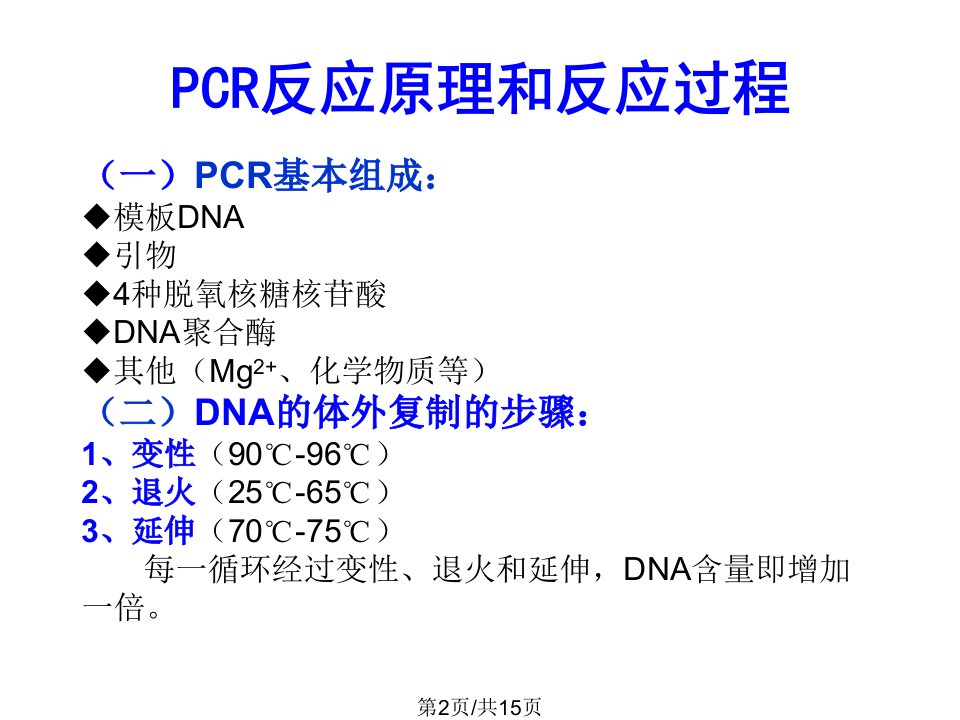 PCR反应原理