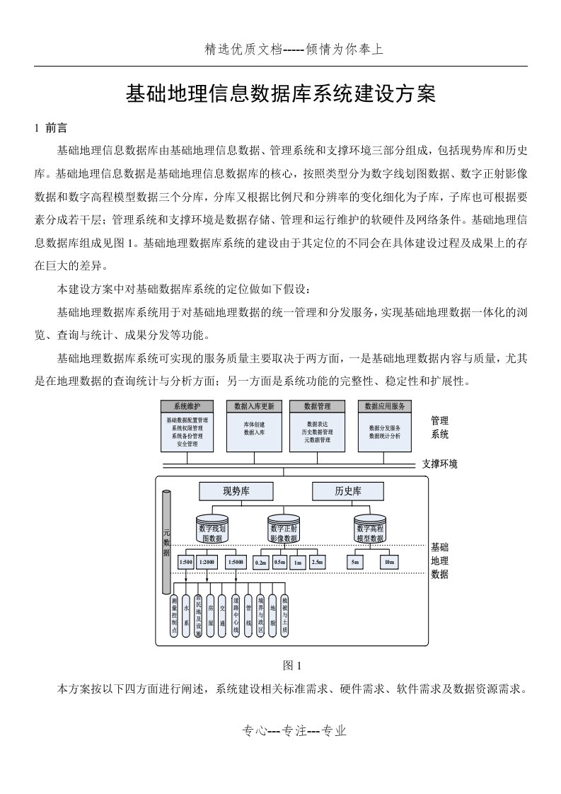 基础地理信息数据库系统建设方案(共16页)