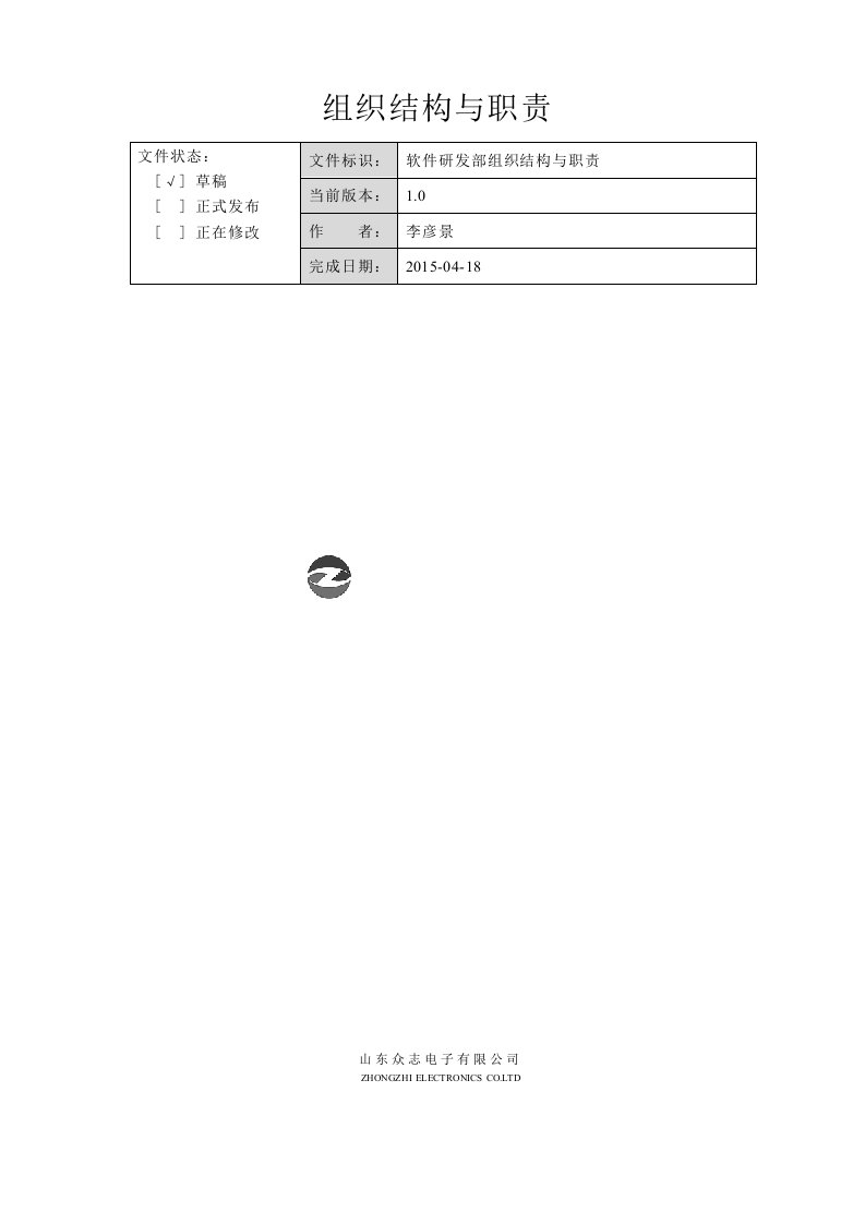 软件部组织结构及职责