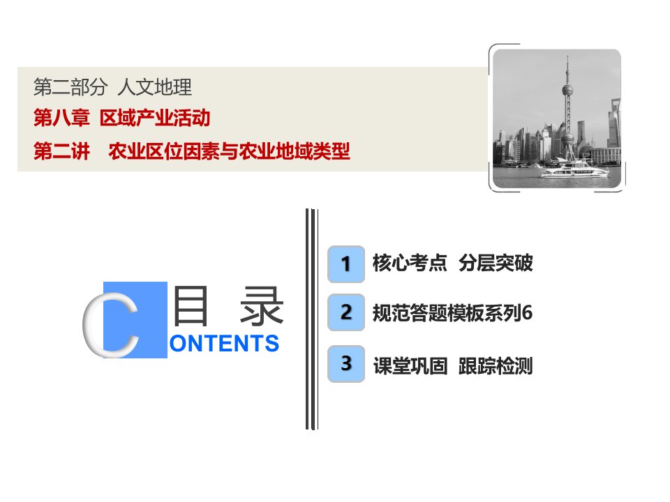 2020届高考地理大一轮精品复习ppt课件：第八章--第二讲-农业区位因素与农业地域类型