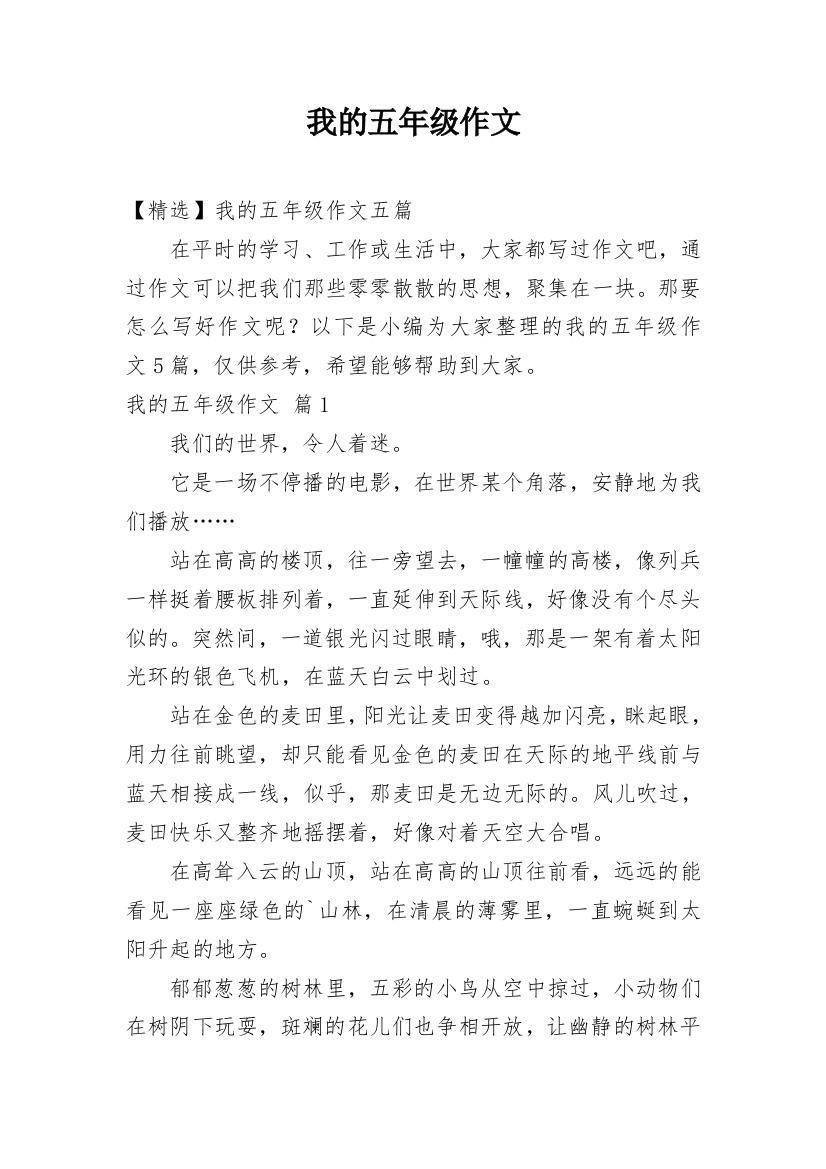 我的五年级作文_58