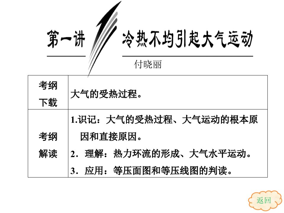 高考地理一轮复习课件第一讲冷热不均引起大气运动解析