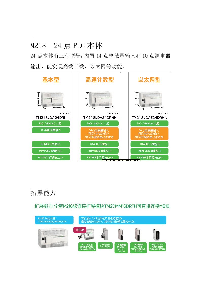 施耐德PLC选型