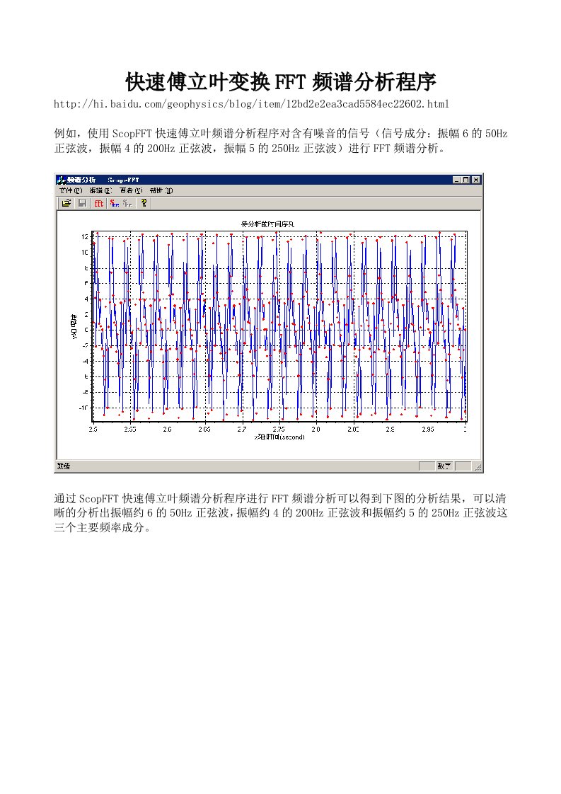 快速傅立叶变换FFT频谱分析程序