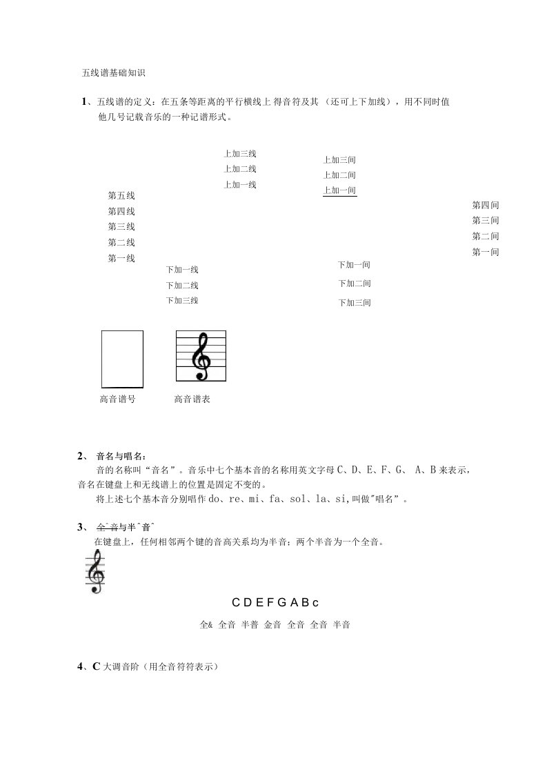 湘教版中考音乐基础知识