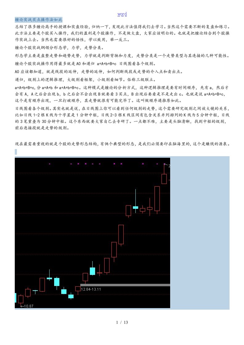 缠论实战买点操作法则