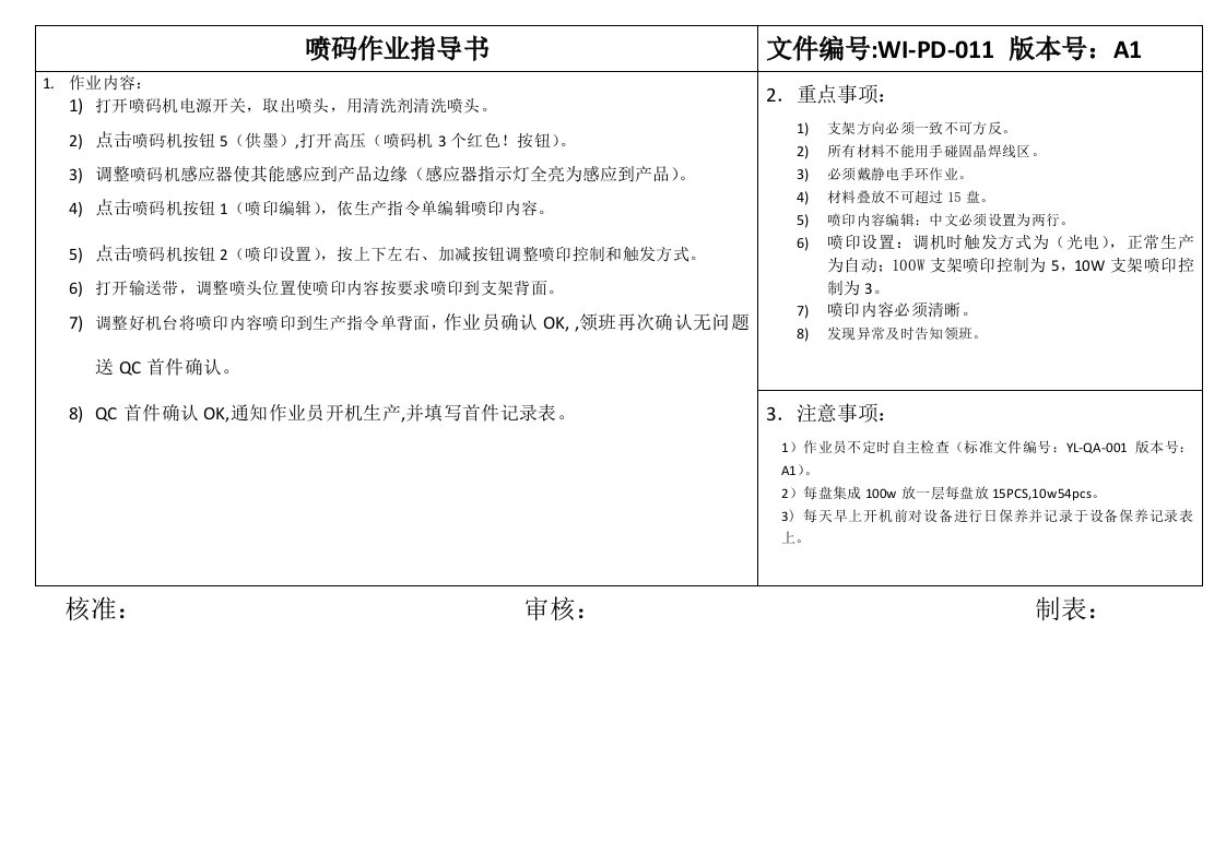 喷码作业指导书