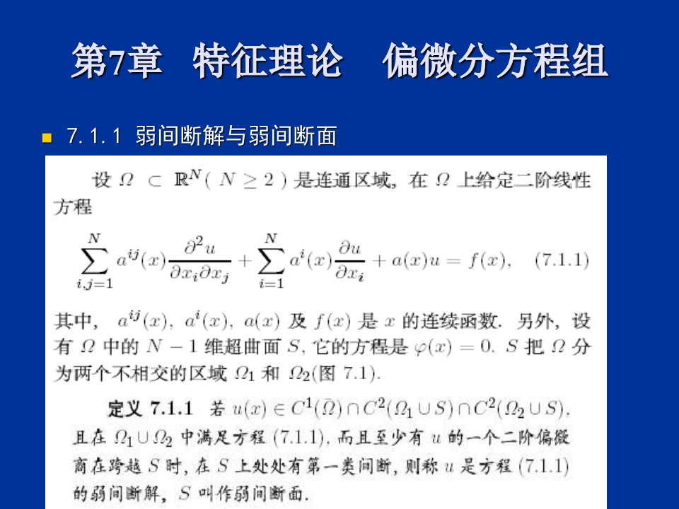 特征理论偏微分方程组