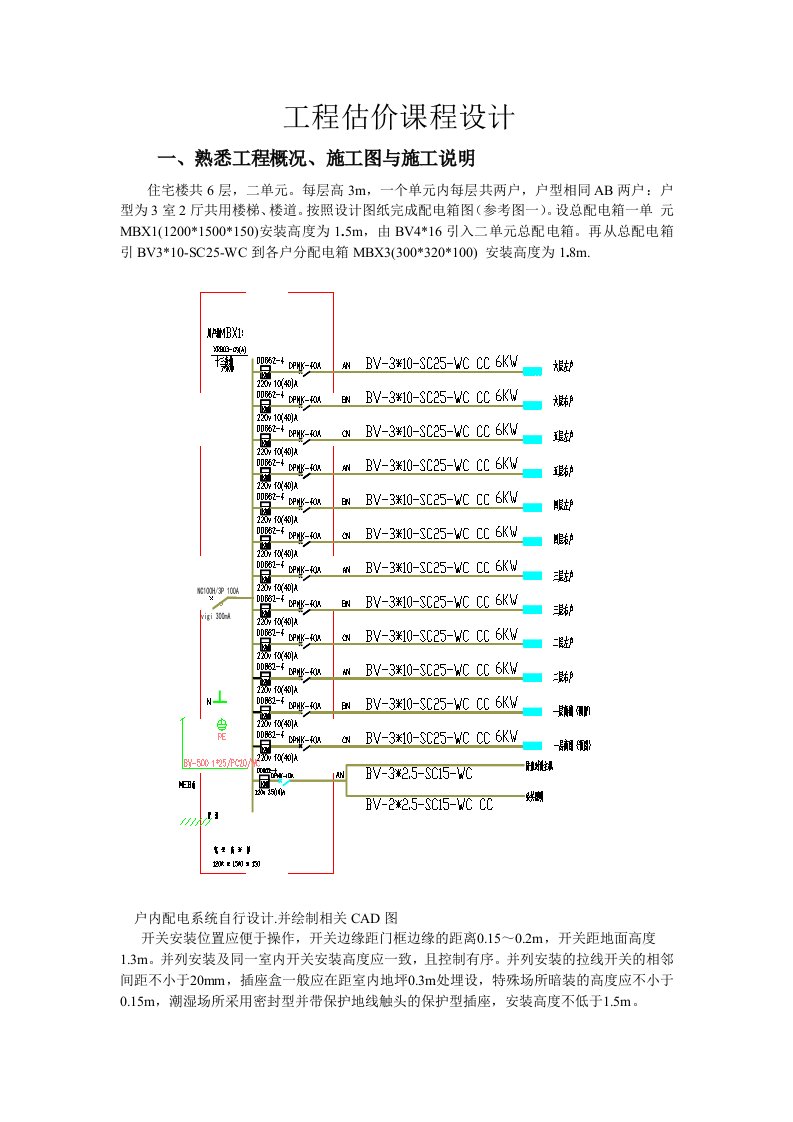 安装工程课程设计2015年