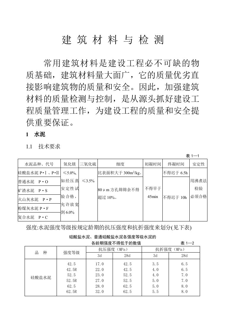 建筑材料与检测