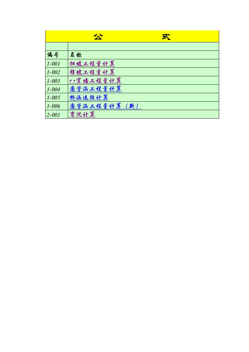 桥梁涵洞工程量常用计算公式