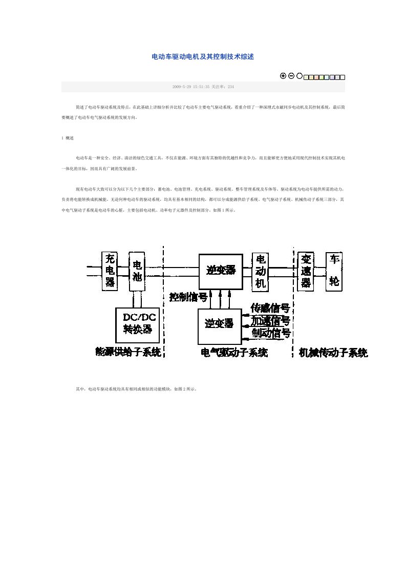 电动车驱动电机及其控制技术综述