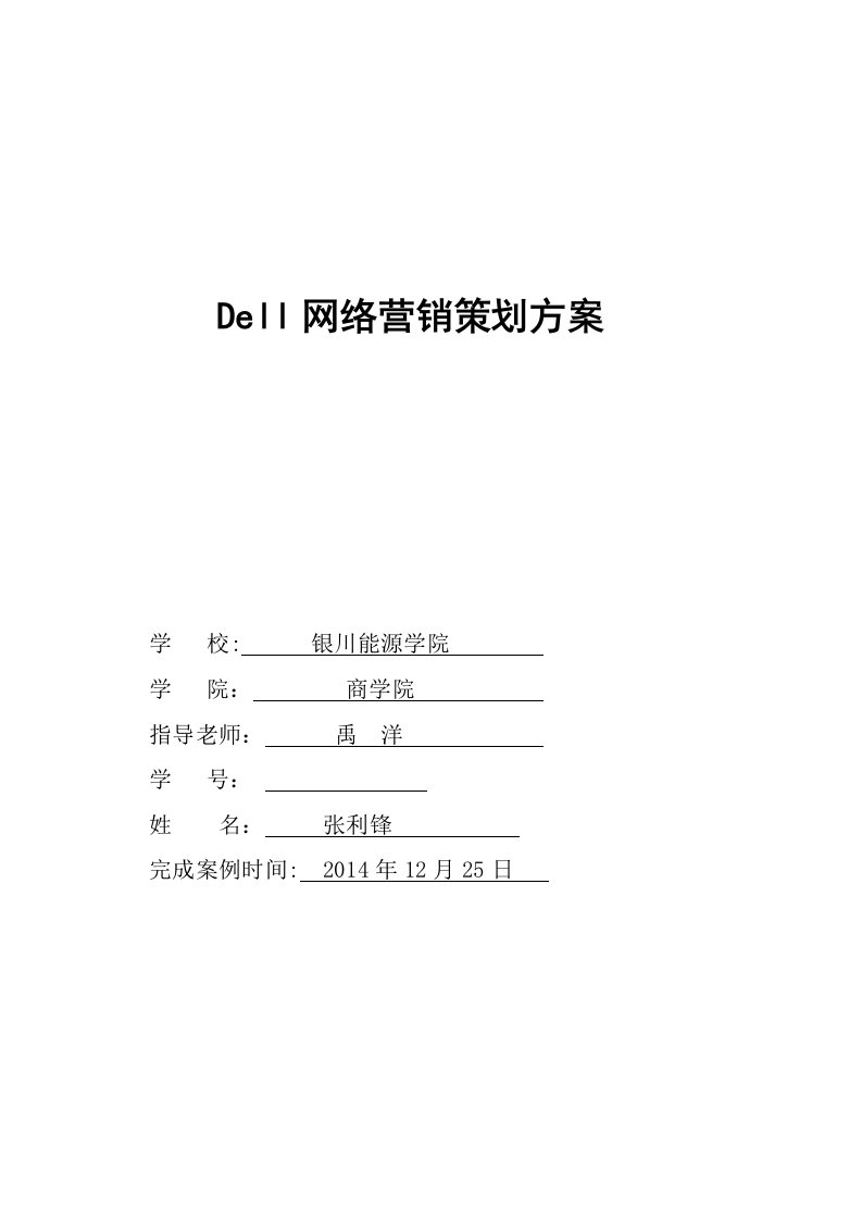 DEll网络营销策划方案