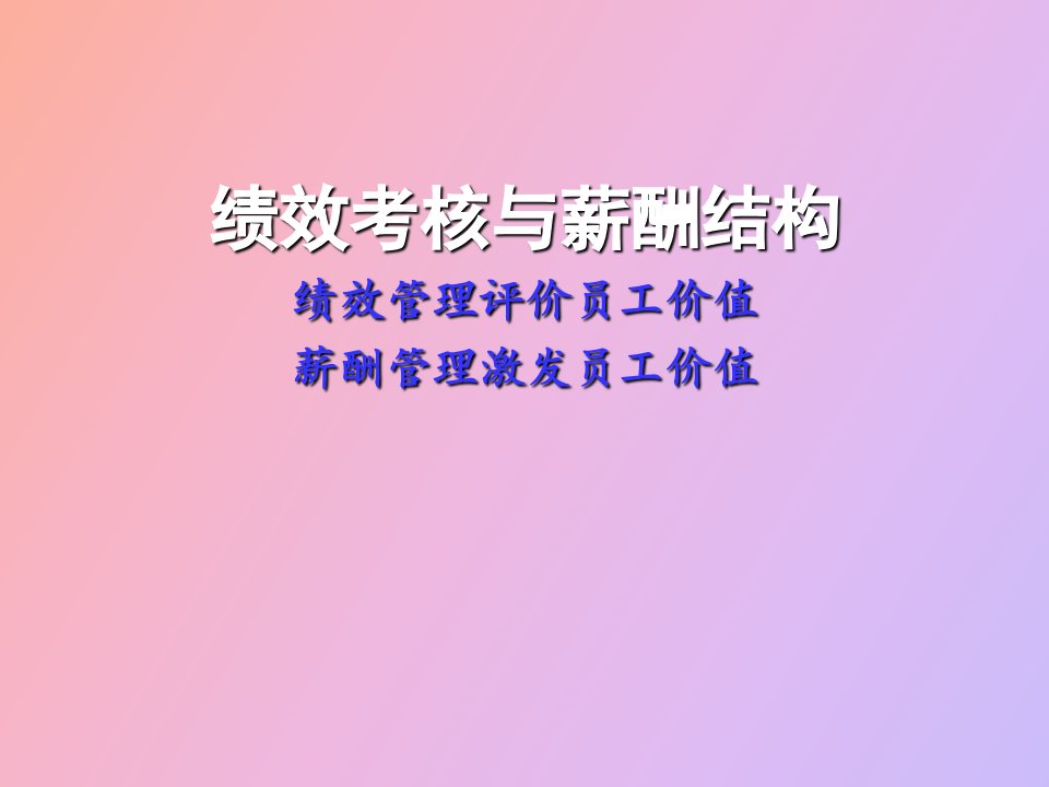 绩效管理与薪酬管理