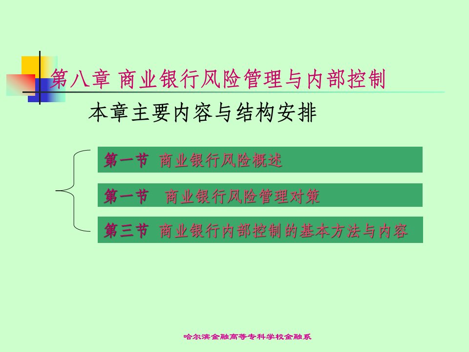 商业银行风险管理与内部控制课程