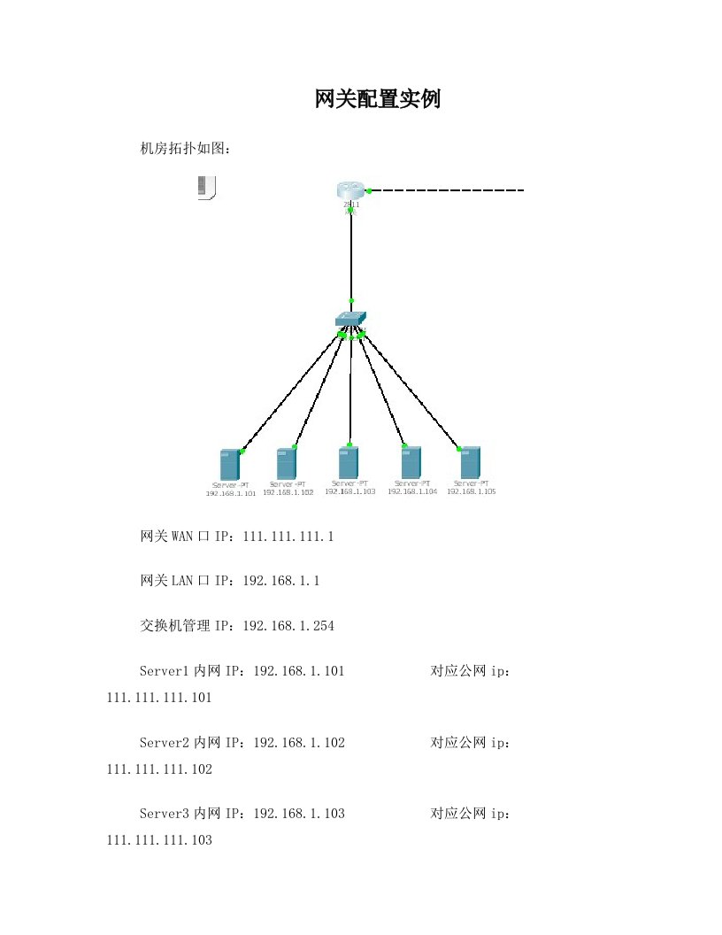 网关配置实例