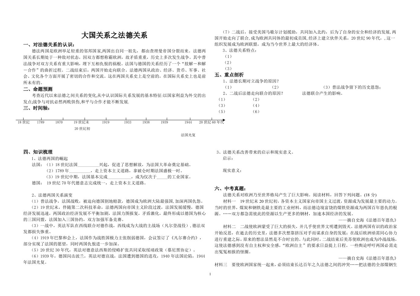 大国关系之法德关系