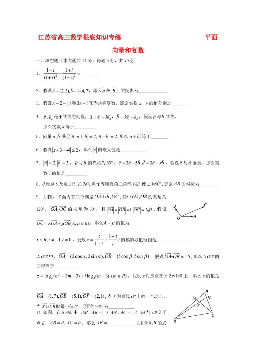 江苏省高三数学基础知识专练3