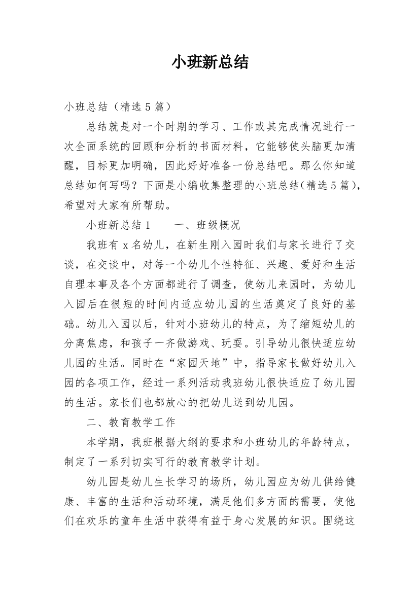 小班新总结