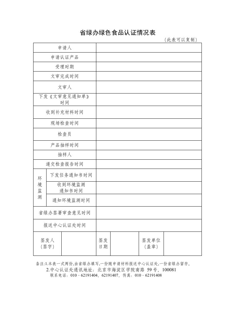 省绿办绿色食品认证情况表