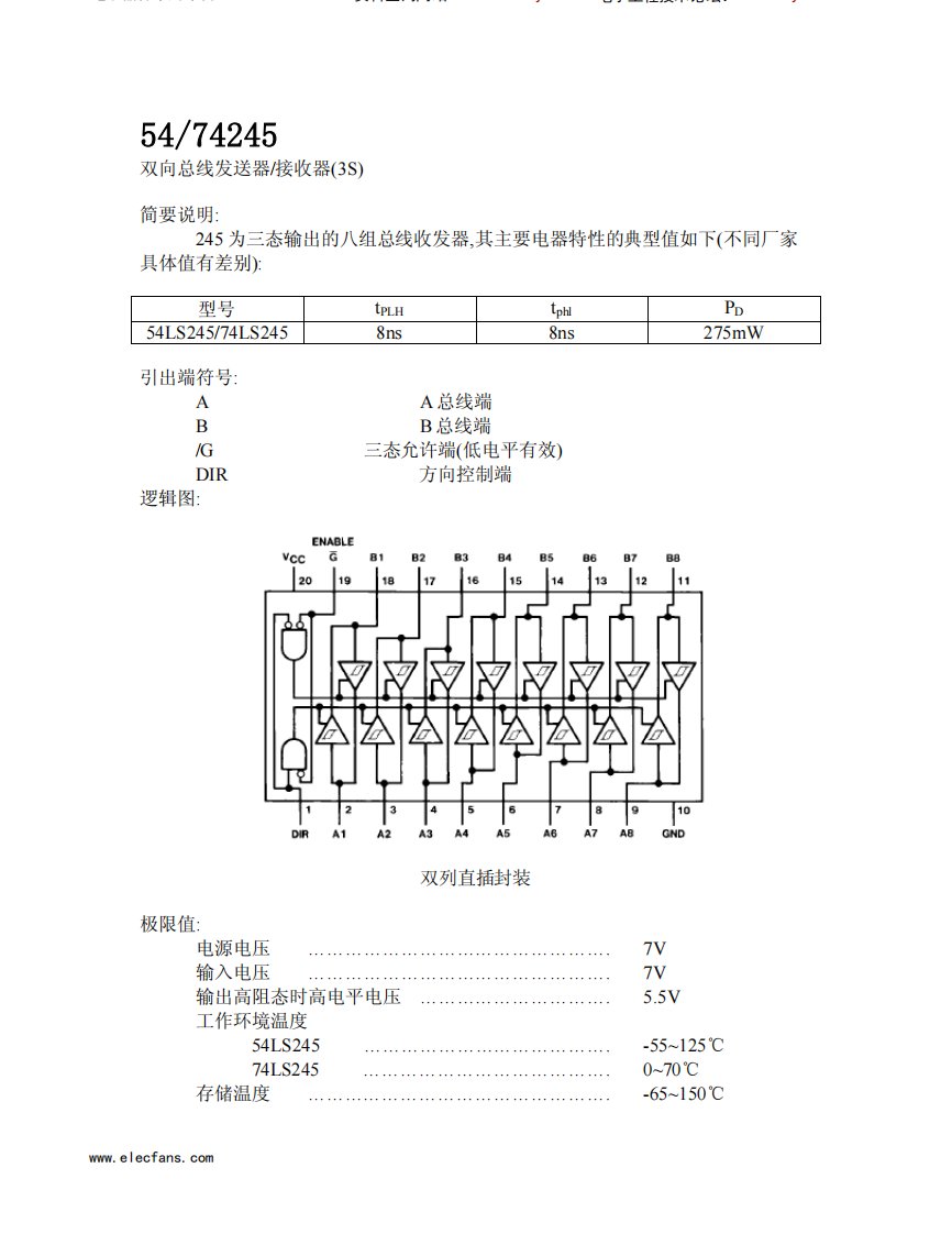 74LS245中文资料