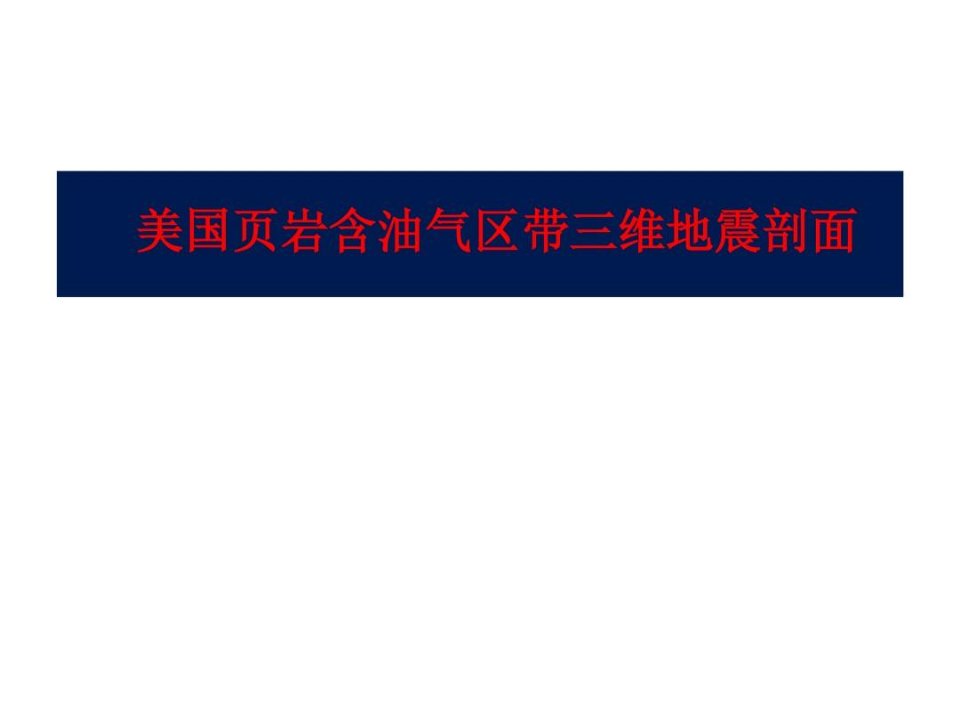 页岩气的地震解决方案