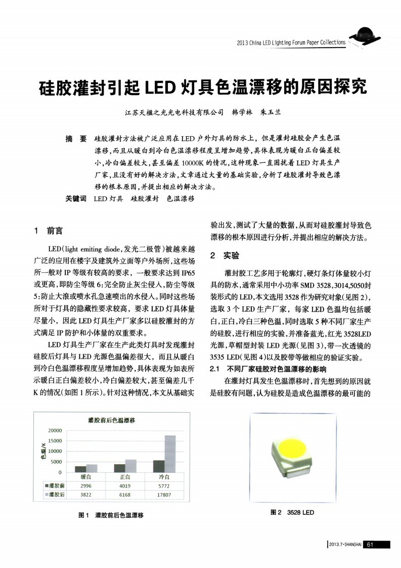 硅胶灌封引起LED灯具色温漂移的原因探究