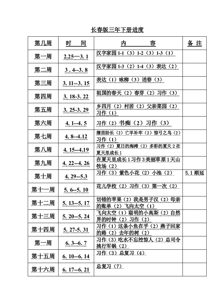 小学语文三年级下册全套教案长春版