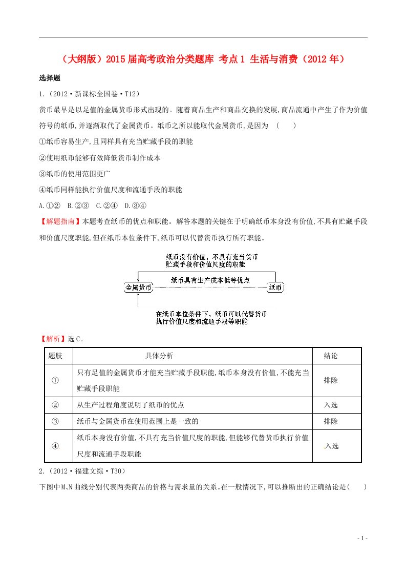 高考政治分类题库