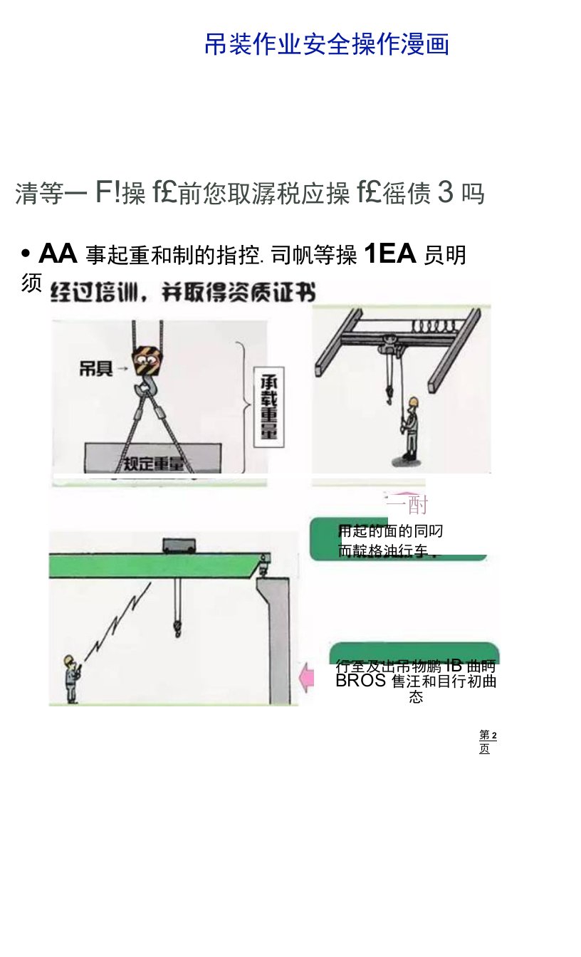 吊装作业安全操作漫画